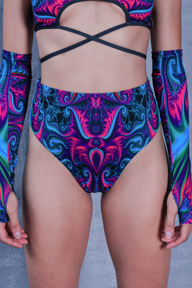 Neon Midnight Thong Shorts Set for Rave & Festivals