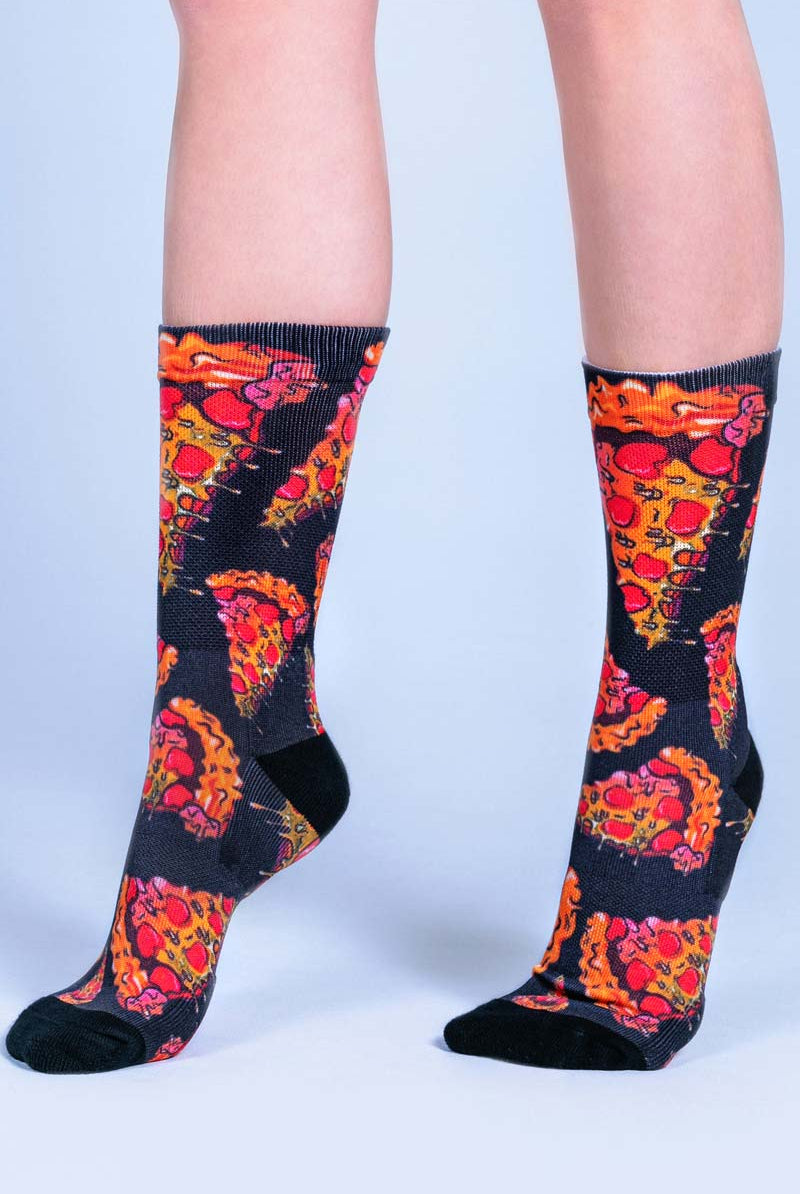 Pepperoni Pizza Crew Socks Front View