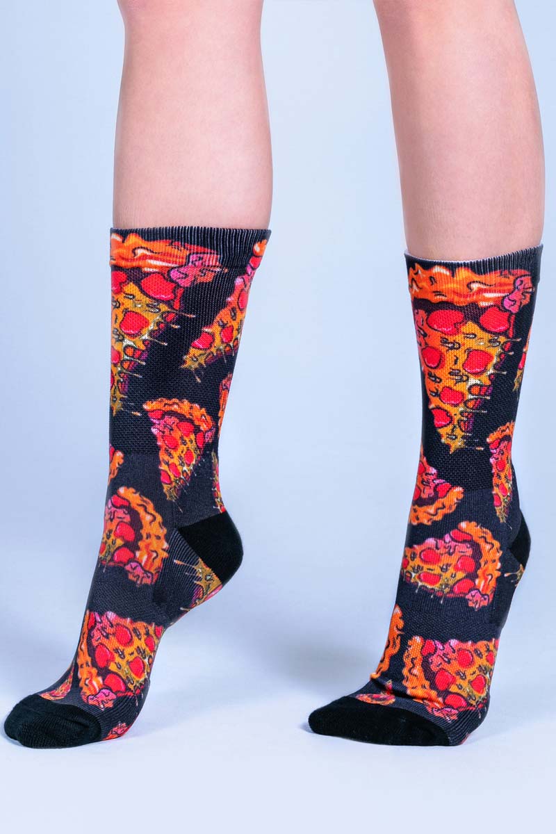 Pepperoni Pizza Crew Socks Front View