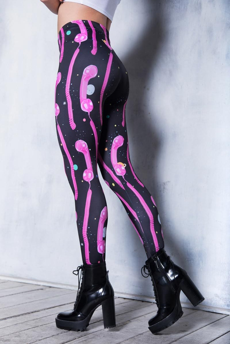 Pink Phone Leggings Close View