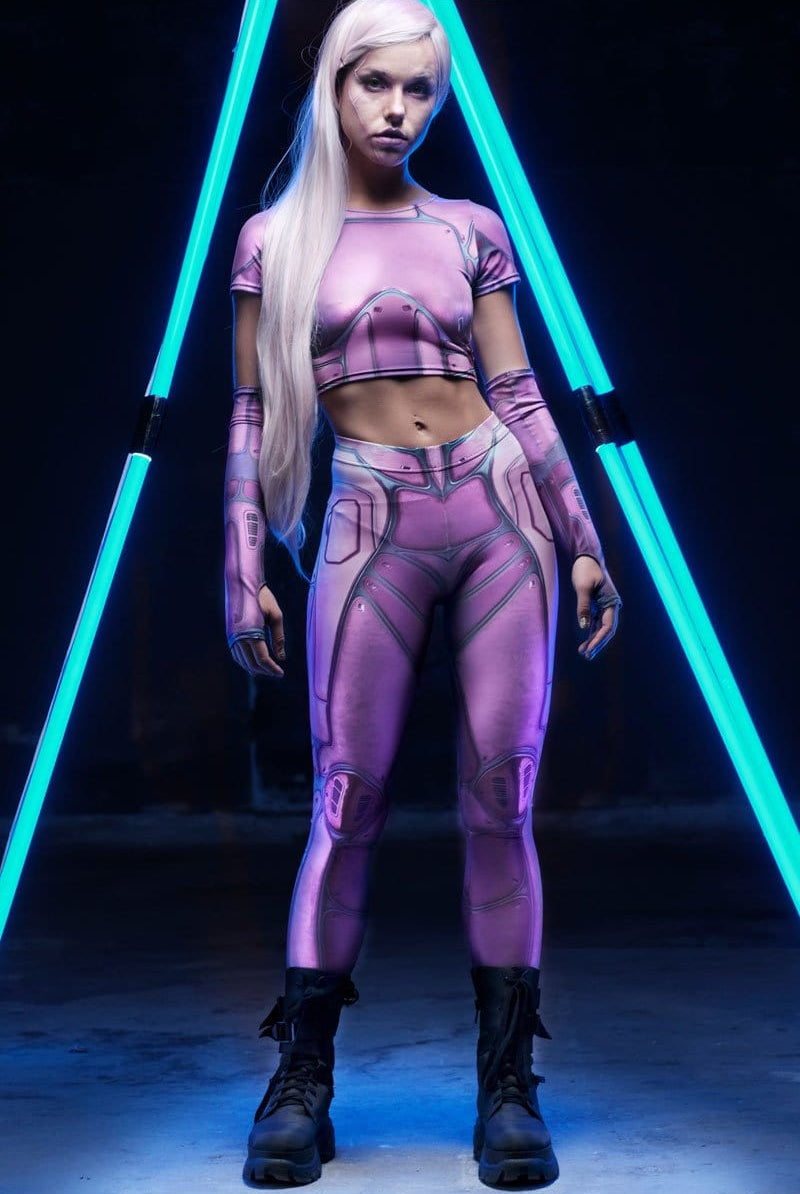 Pink Warrior Crop Top Front View