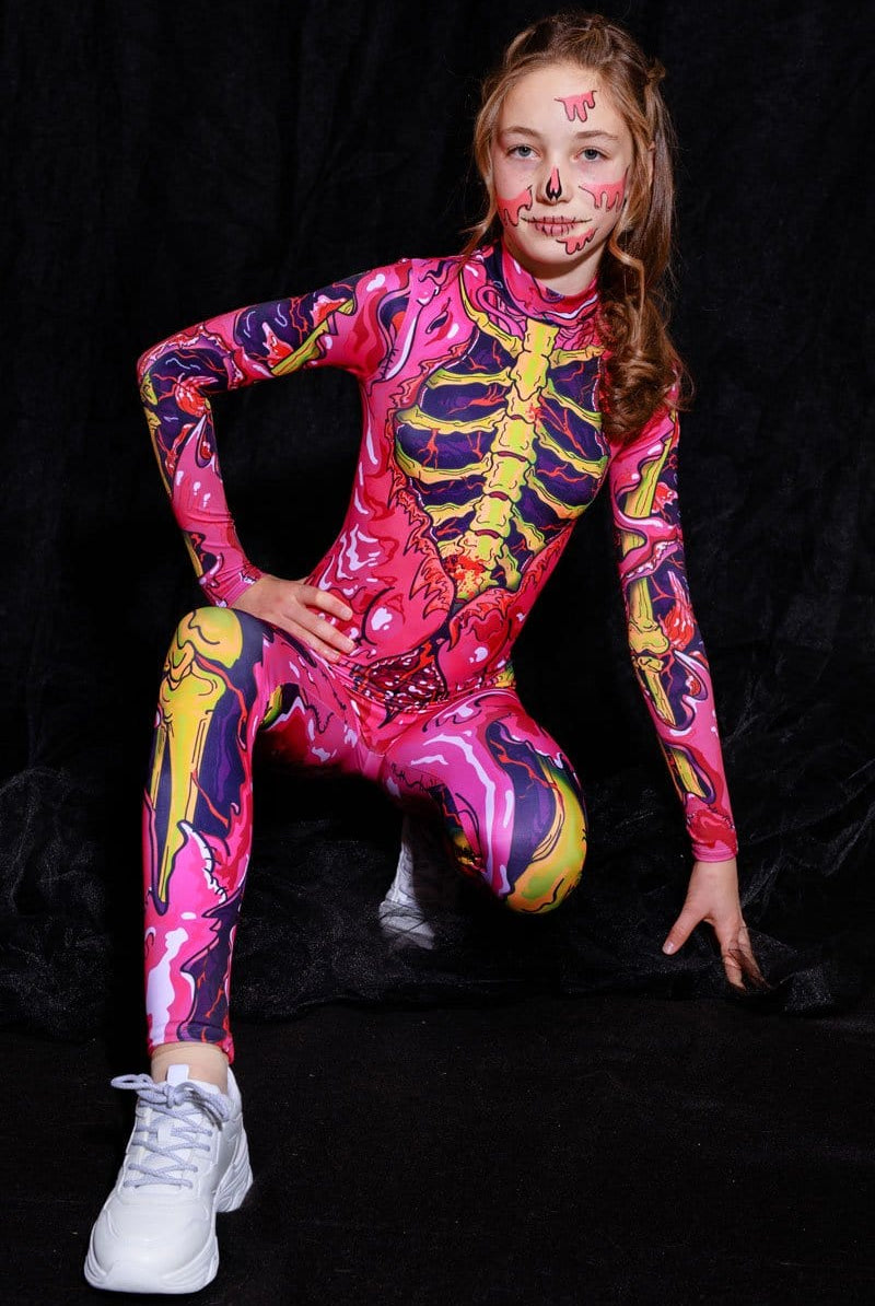 Pink Zombie Girl Costume Front View