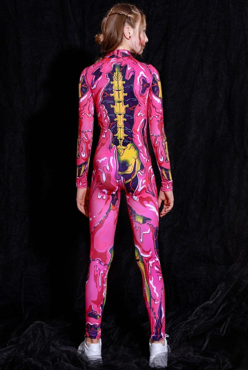 Pink Zombie Girl Costume Back View