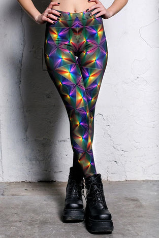 Rave Outfit Prismatic Leggings Close View