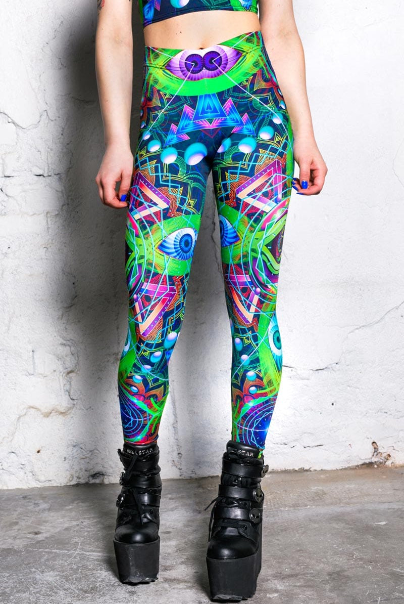Psychedelic Travel Leggings Set Bottom View