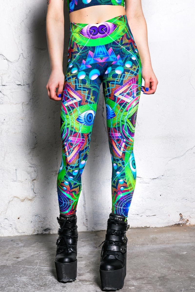 Psychedelic Travel Leggings Close View