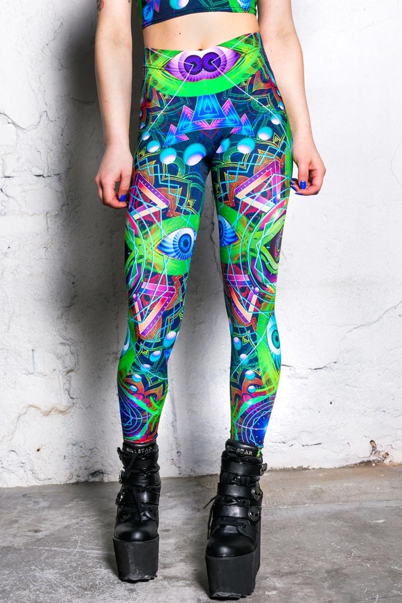 Psychedelic Travel Leggings Close View