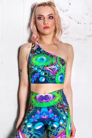Rave Outfit Psychedelic Travel Leggings Set Front View