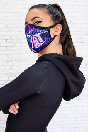 Purple Liquid Reusable Face Mask Left View