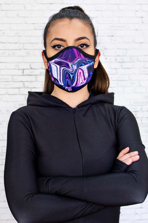 Purple Liquid Reusable Face Mask Front View