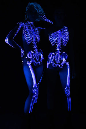 Purple Skeleton One Leg Jumpsuit Dark View