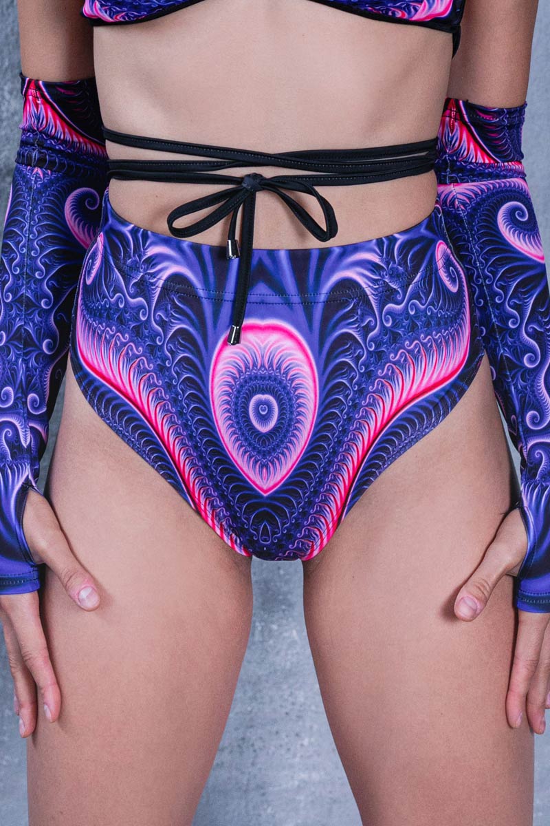 Purple Swirl Booty Shorts Side View