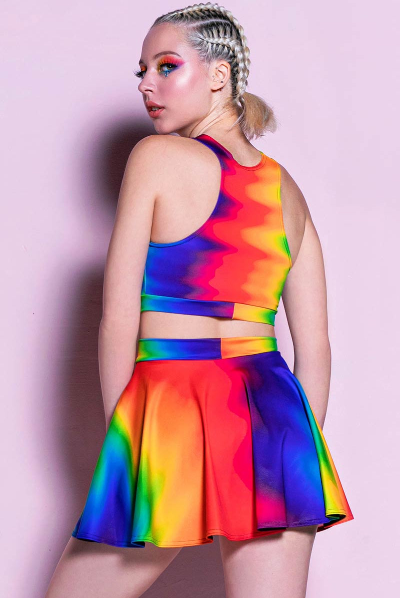 Pride Rave Outfits, Rainbow Overflow Two Piece Set, Two Piece Skort Set, Festival Set, Rainbow Rave Outfit, Sexy Pride Outfit, Co-Ord Outfit , S Pride Rave Outfits, Rainbow Overflow Two Piece Set, Two Piece Skort Set, Festival Set, Rainbow Rave Outfit, Sexy Pride Outfit, Co-Ord Outfit , S