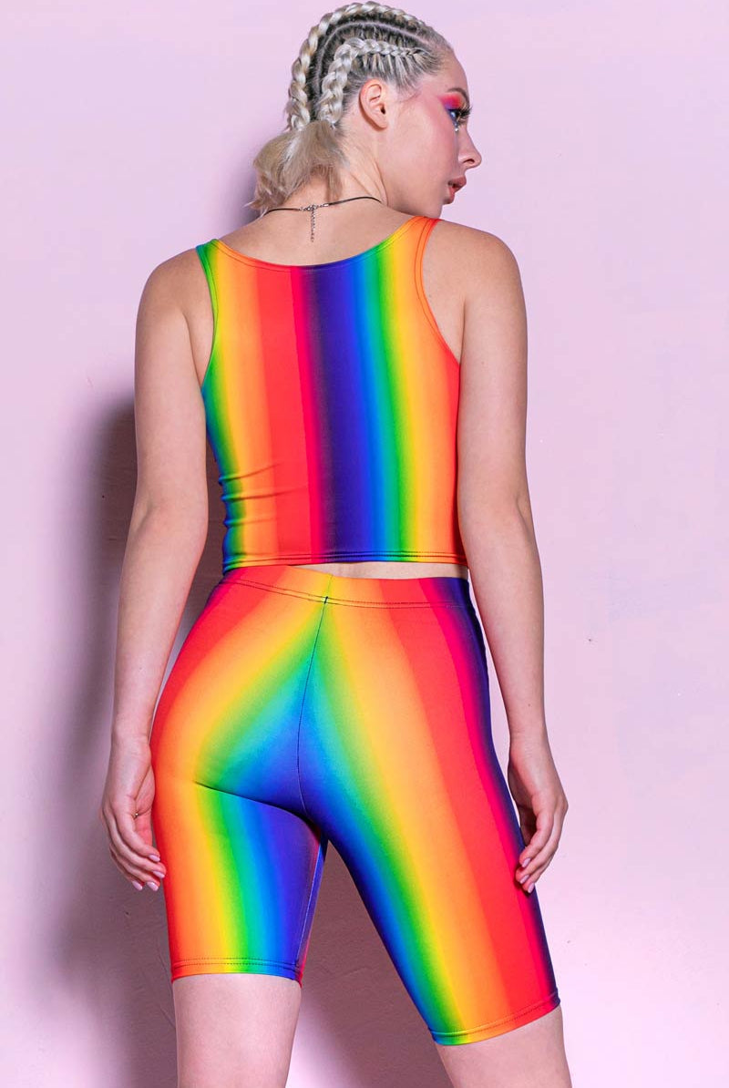 Rainbow Spectrum Crop Top Back View