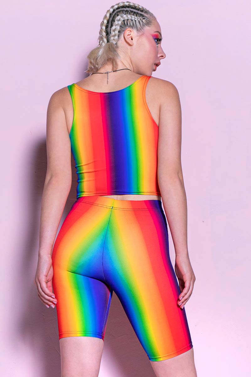 Rainbow Spectrum Crop Top Back View