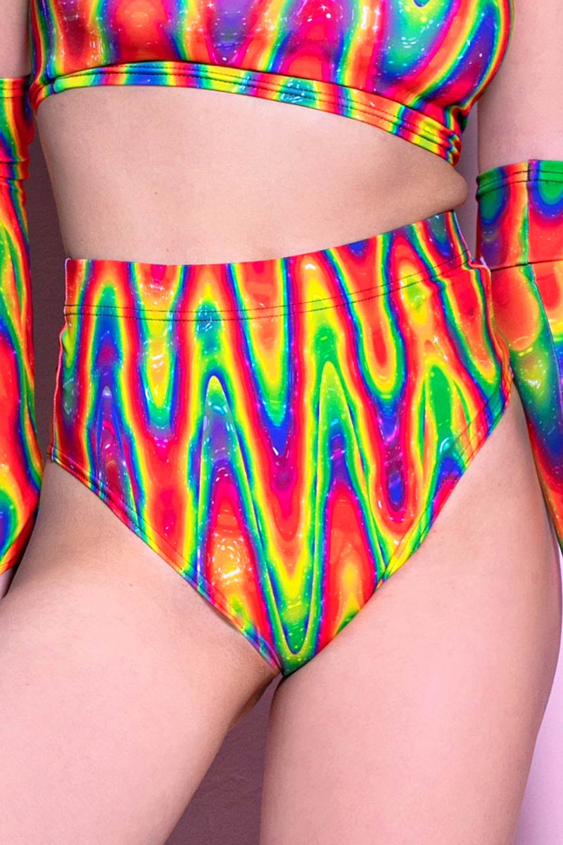 Rainbow Trip Booty Shorts Side View