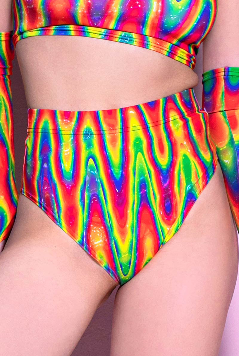 Rainbow Trip Booty Shorts Set Close View