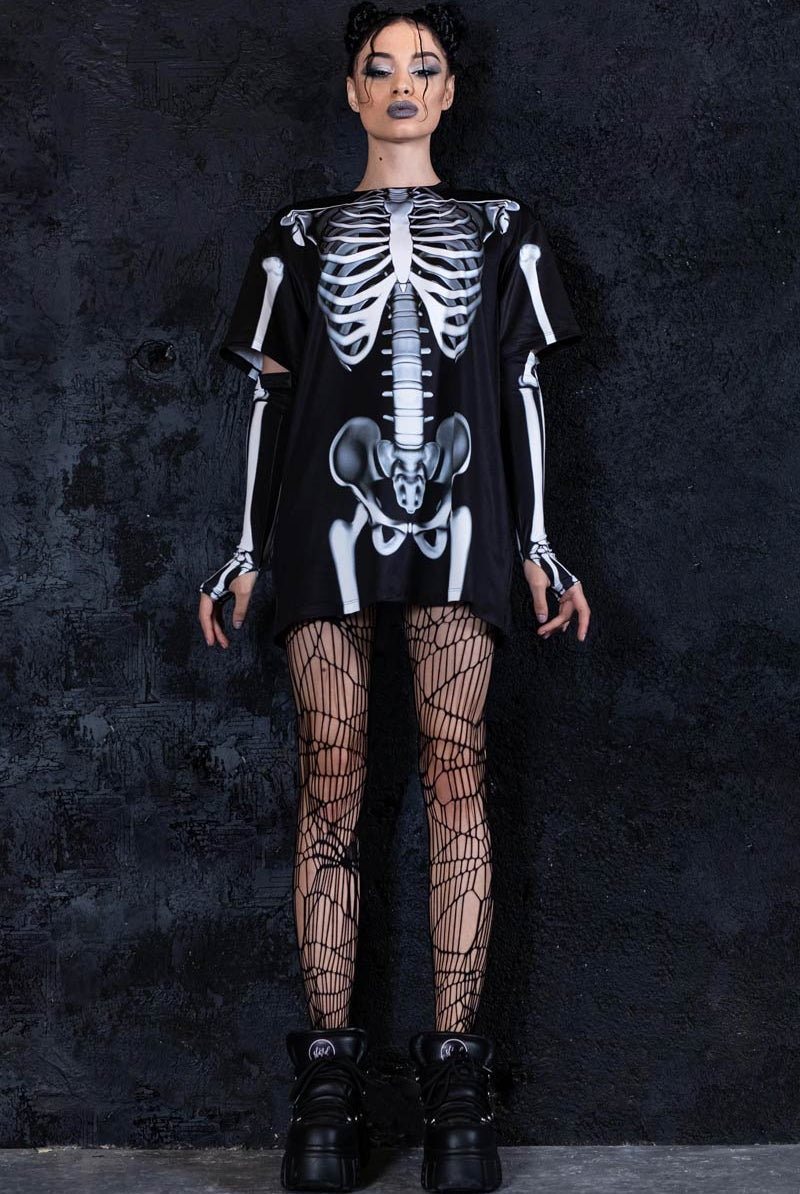 Rattling Bones Oversized Tee Dress Full View