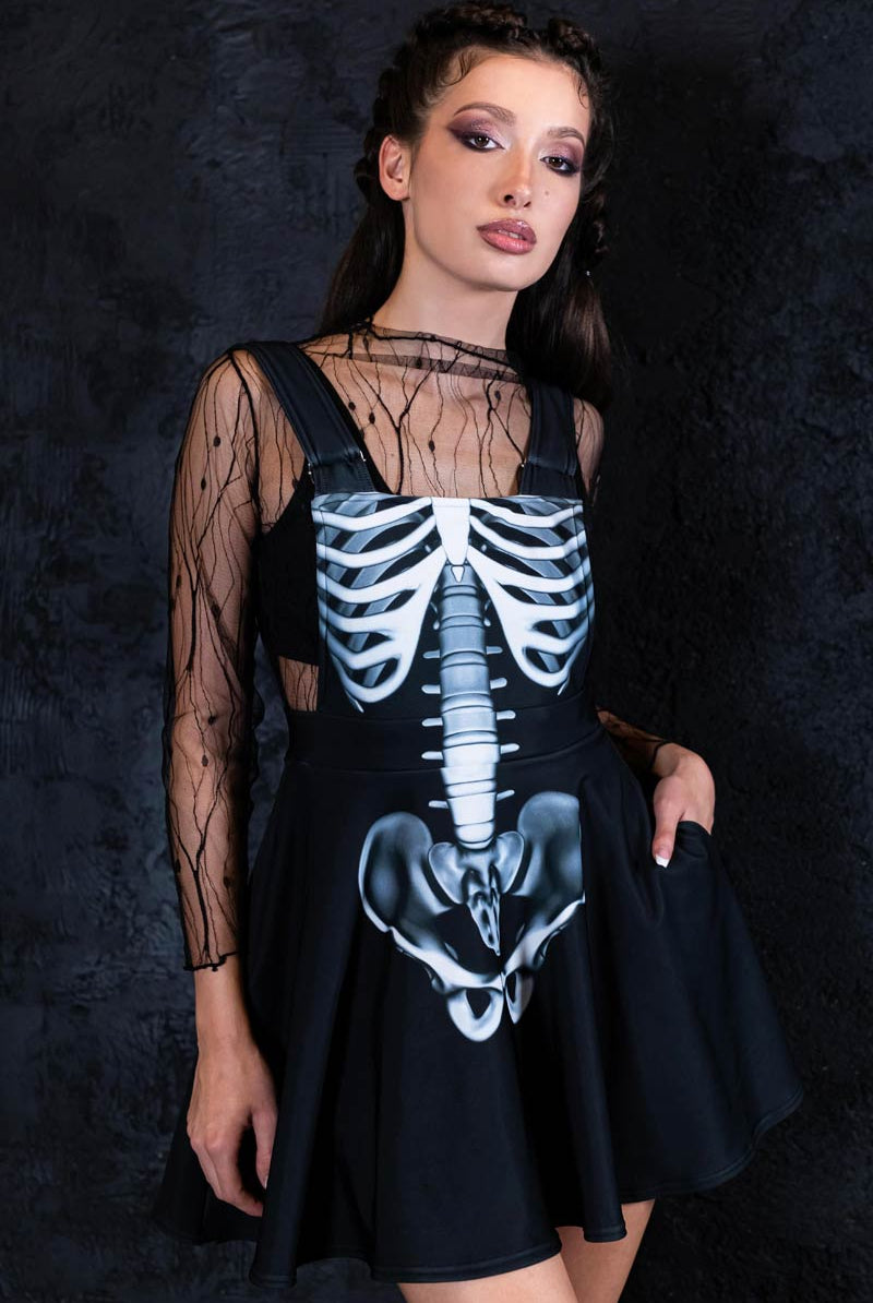 Rattling Bones Pinafore Dress Side View