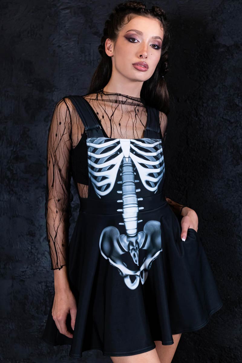 Rattling Bones Pinafore Dress Side View