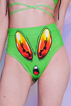 Raving Alien Booty Shorts Close View