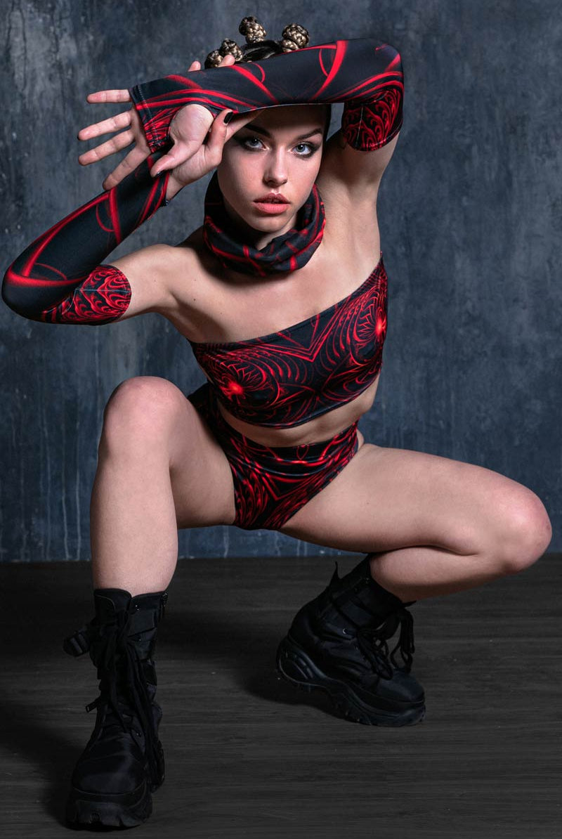red rave dress Queen of Hearts Bodysuit Suspex Rave Outfits