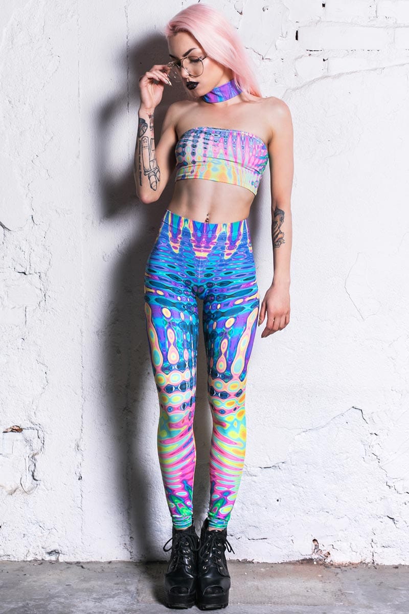 Reflective Two Piece Outfit Sets for Festival