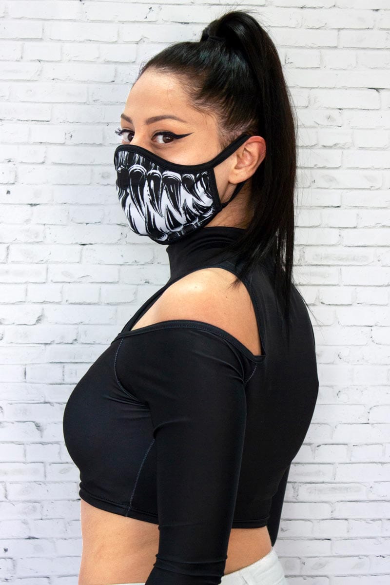Teeth Reusable Face Mask Left View