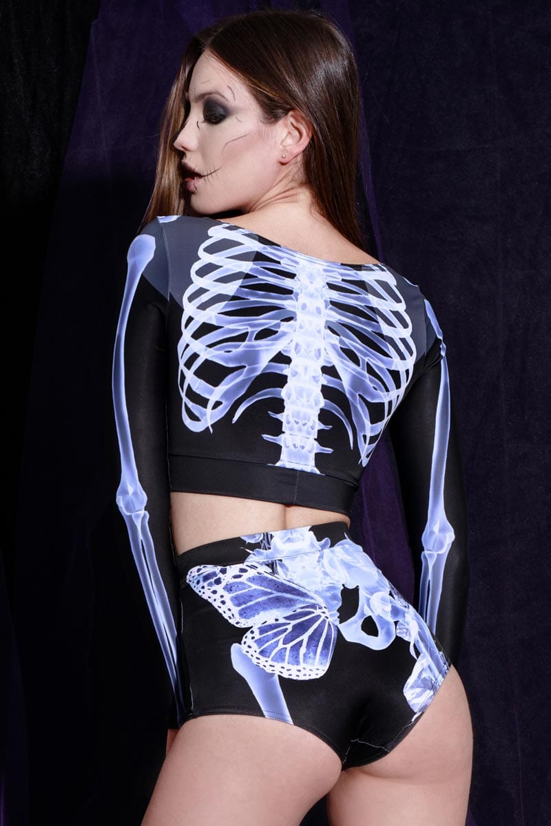 X-Ray Skeleton Shorts Set Back View