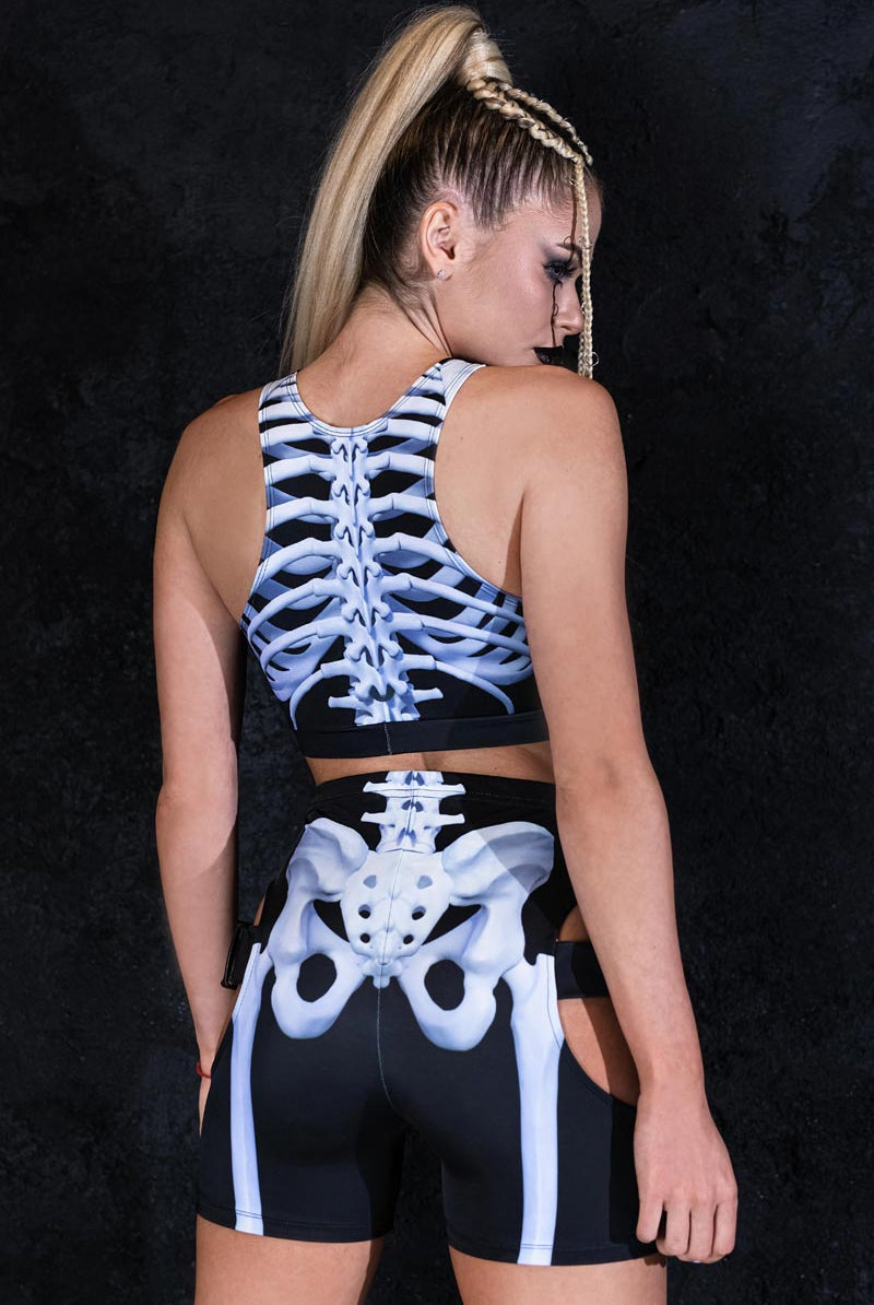 Snow White Skeleton Bra Top Back View