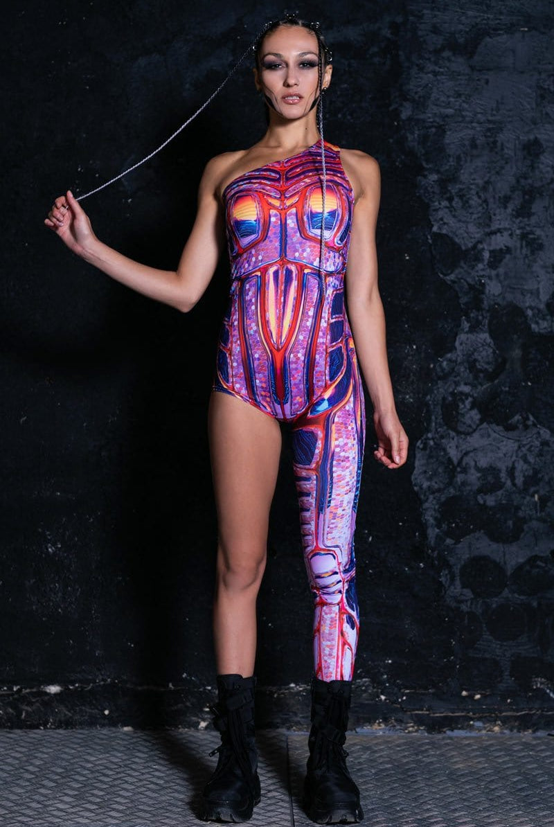 Space Girl Sci-fi One Leg Jumpsuit Full View