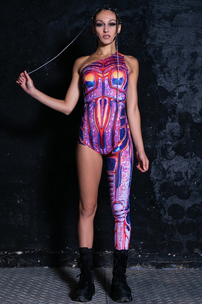 Space Girl Sci-fi One Leg Jumpsuit Full View
