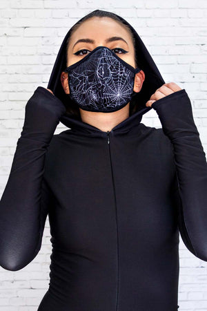 Spider Web Reusable Face Mask Front View
