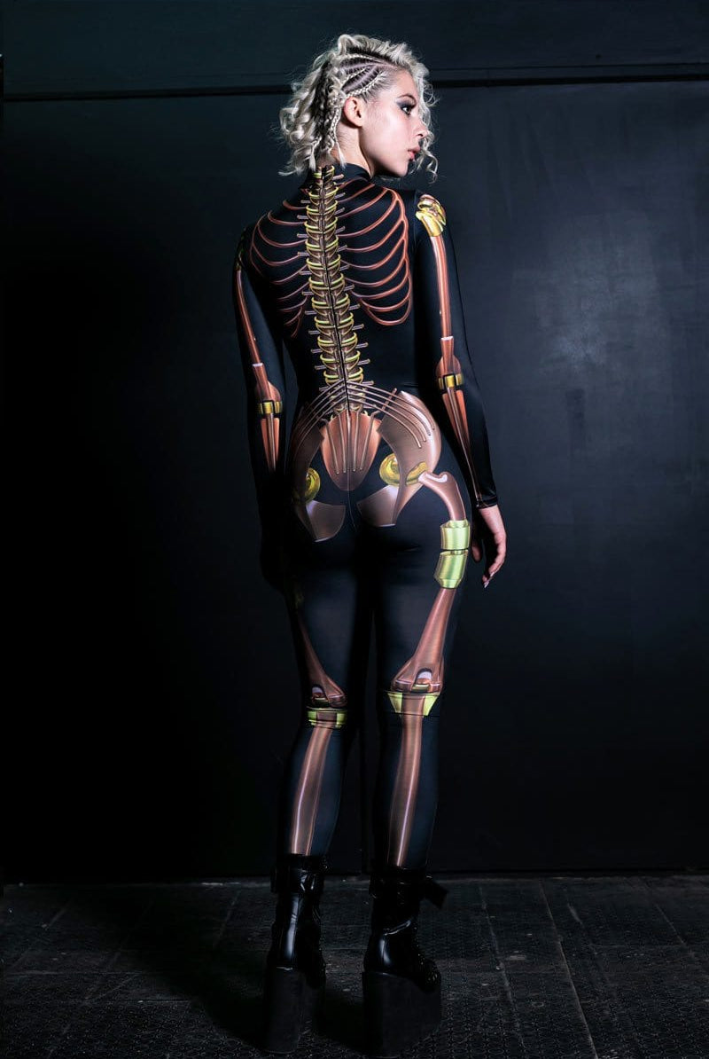 Steampunk Skeleton Costume Back View