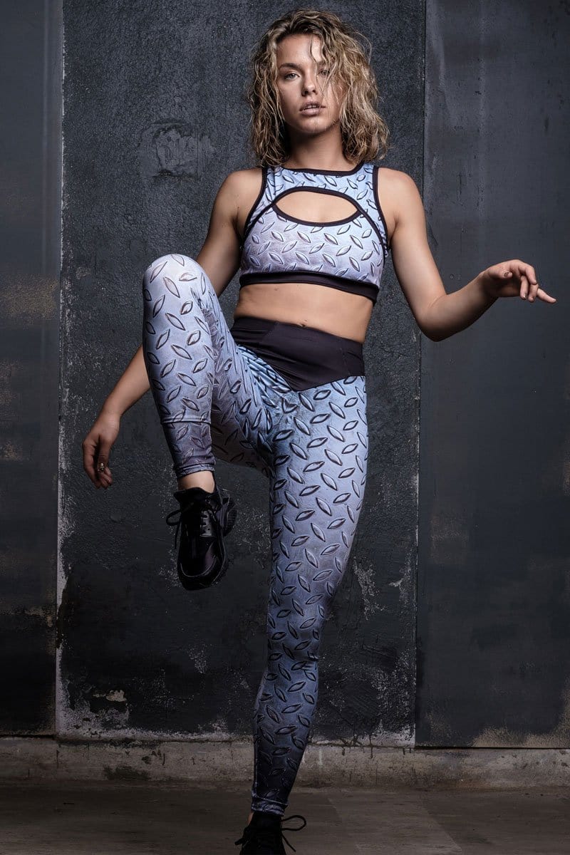 Steel Plate Workout Leggings Close View