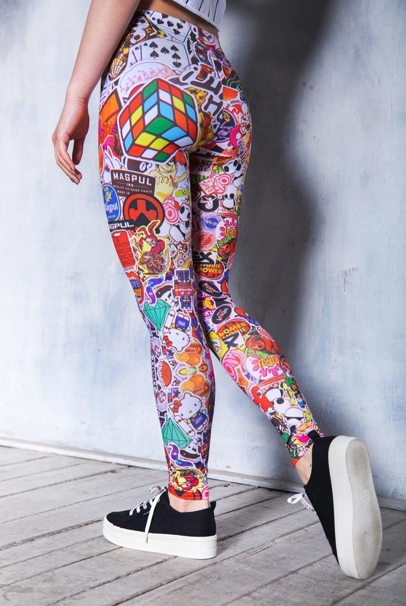 Sticker Bomb Leggings Close View