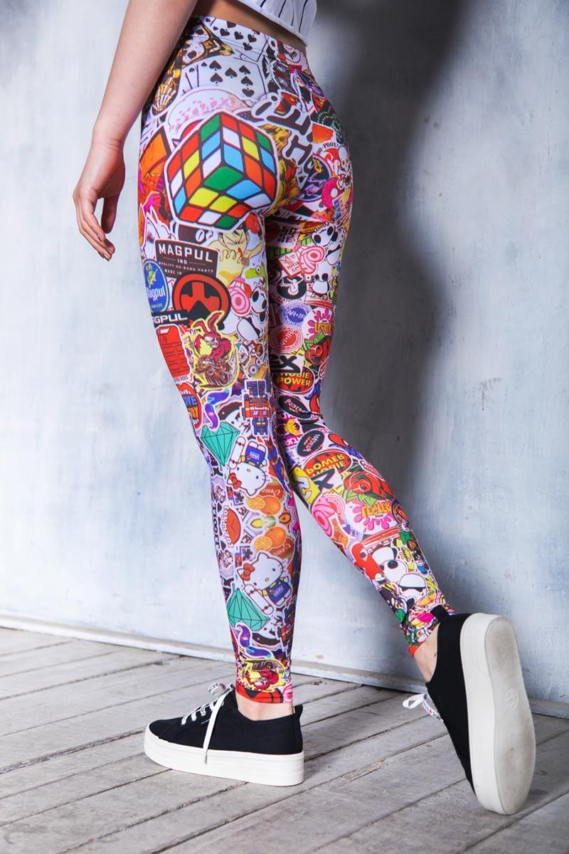 Sticker Bomb Leggings for Women | Devil Walking