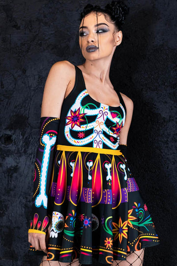 embroidered skeleton dress Hand Beaded Skeleton Dress