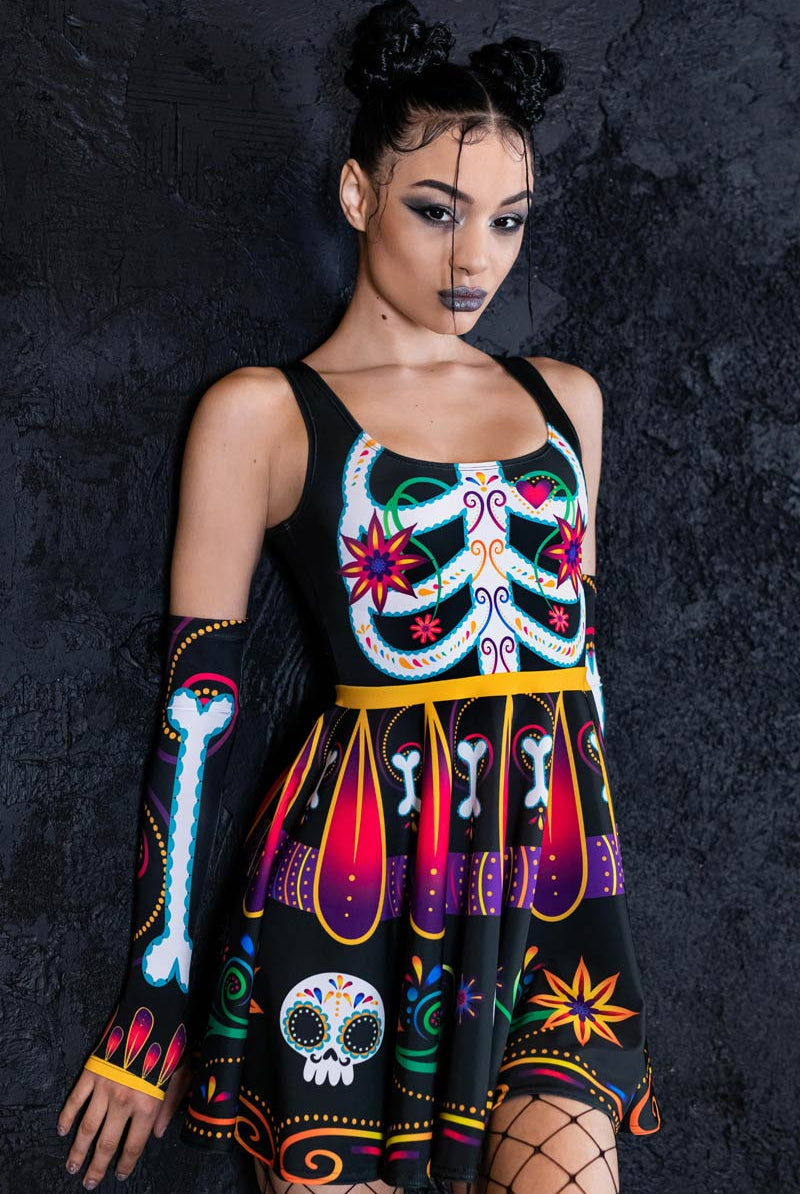 Sugar Skeleton Skater Dress Side View