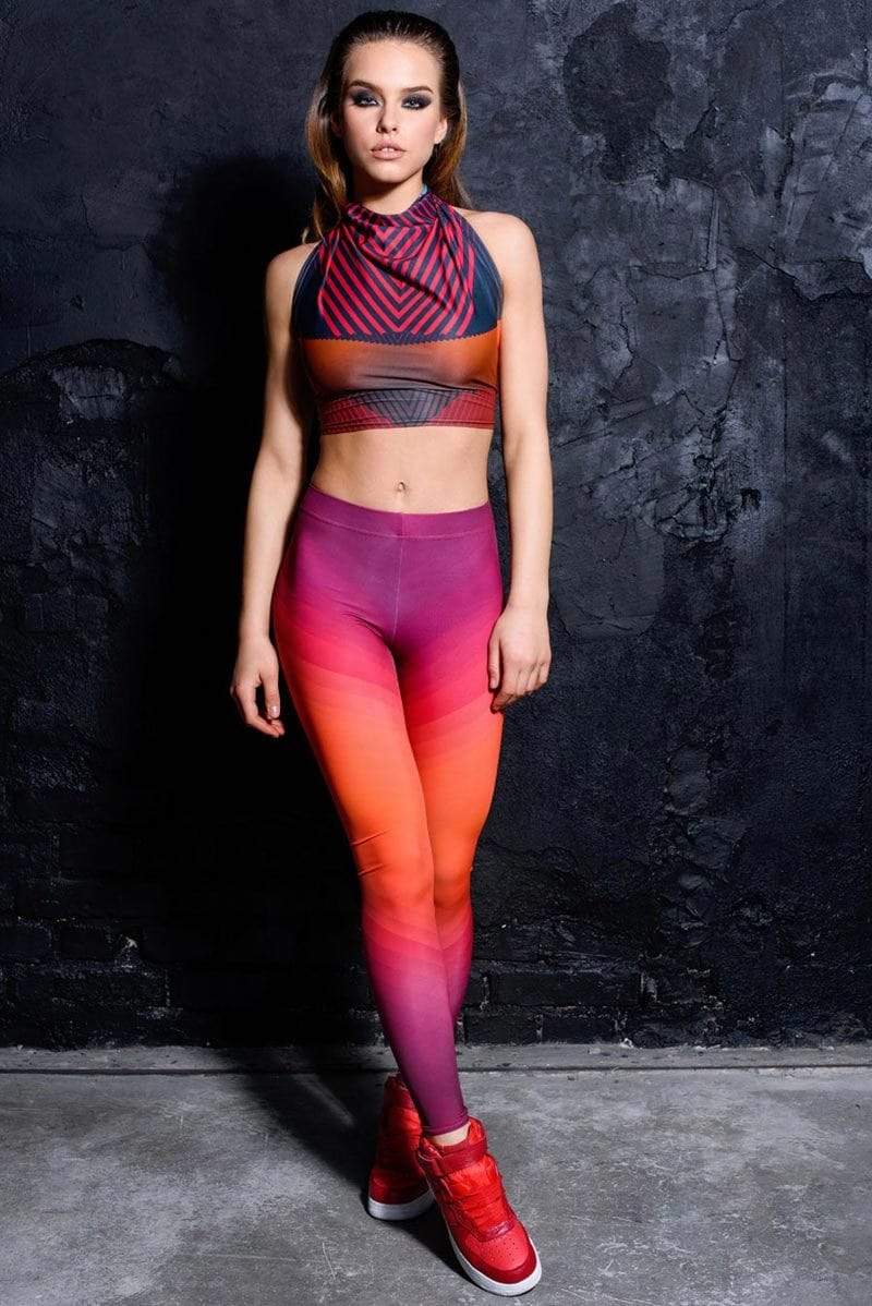 Sunset Gradient Leggings for Everyday in Orange