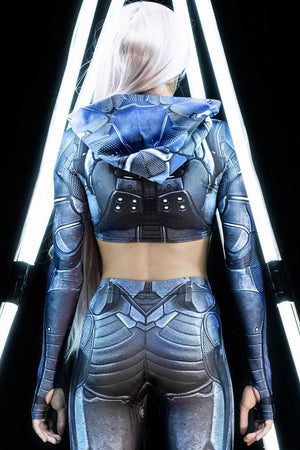 Titanium Armored Hooded Top Back View