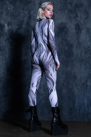 Trippy Monochrome Costume Back View