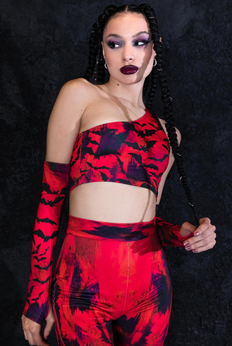 Twilight Bats One Shoulder Top Side View