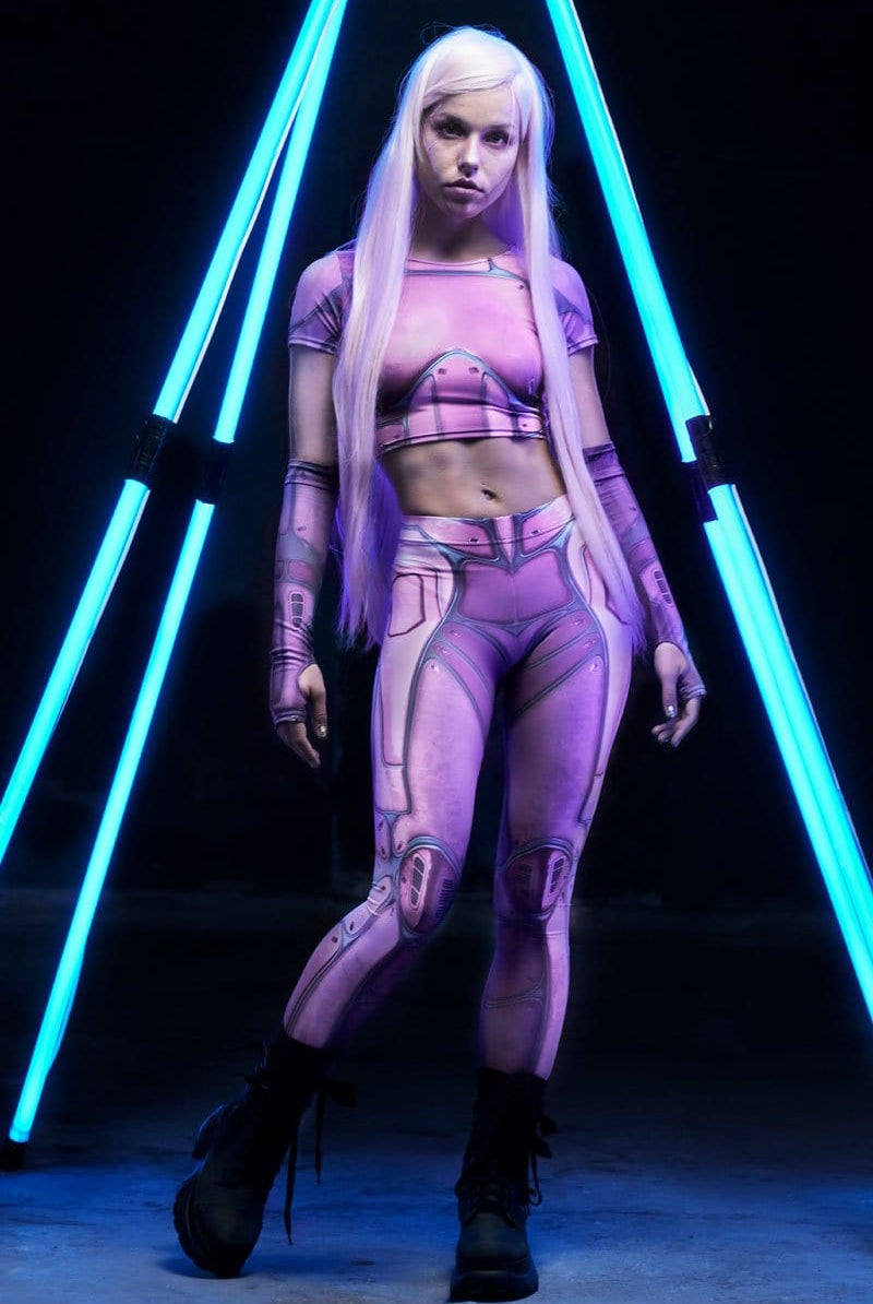 Pink Warrior Leggings Set Front View