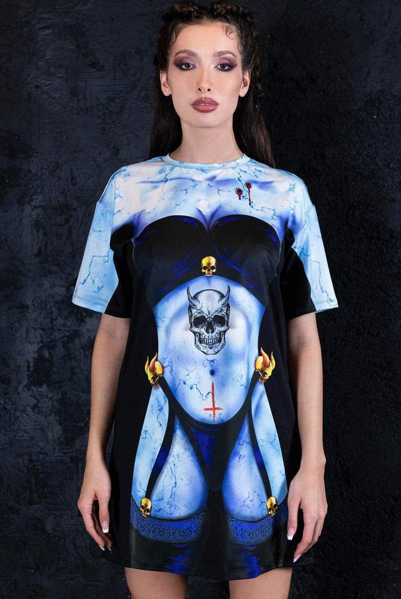 Vampire Chick Oversized Tee Shirt Dress for Halloween