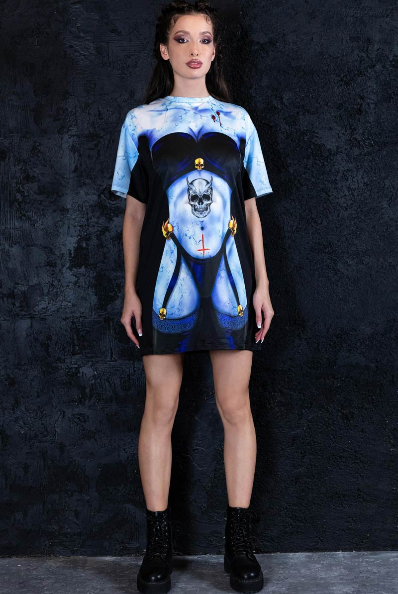 Vampire Chick Oversized Tee Shirt Dress for Halloween Vampire Chick Oversized Tee Shirt Dress for Halloween