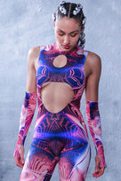 Rave Outfit Wave Blast Cut Out Catsuit Close View