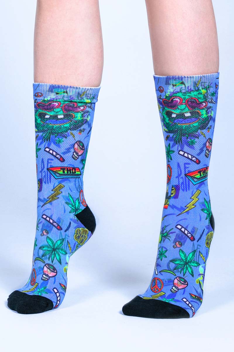 Weed Monster Crew Socks Front View