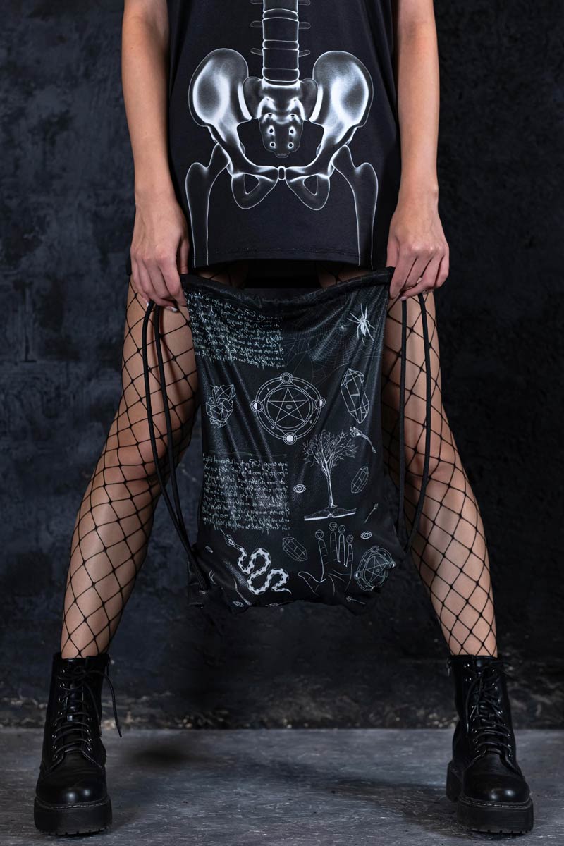 Witchy Drawstring Bag Full View