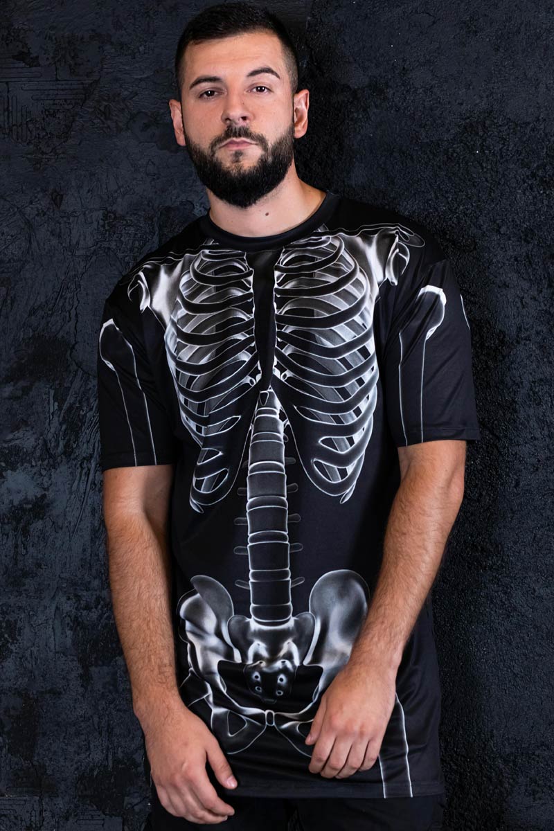 X-Ray Negative Skeleton Men T-Shirt 